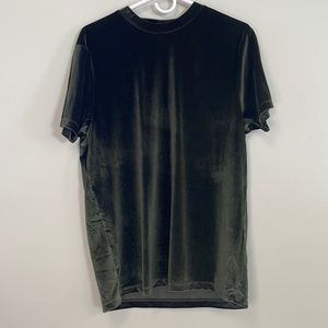 ASOS Design green velvet t-shirt size medium NWOT